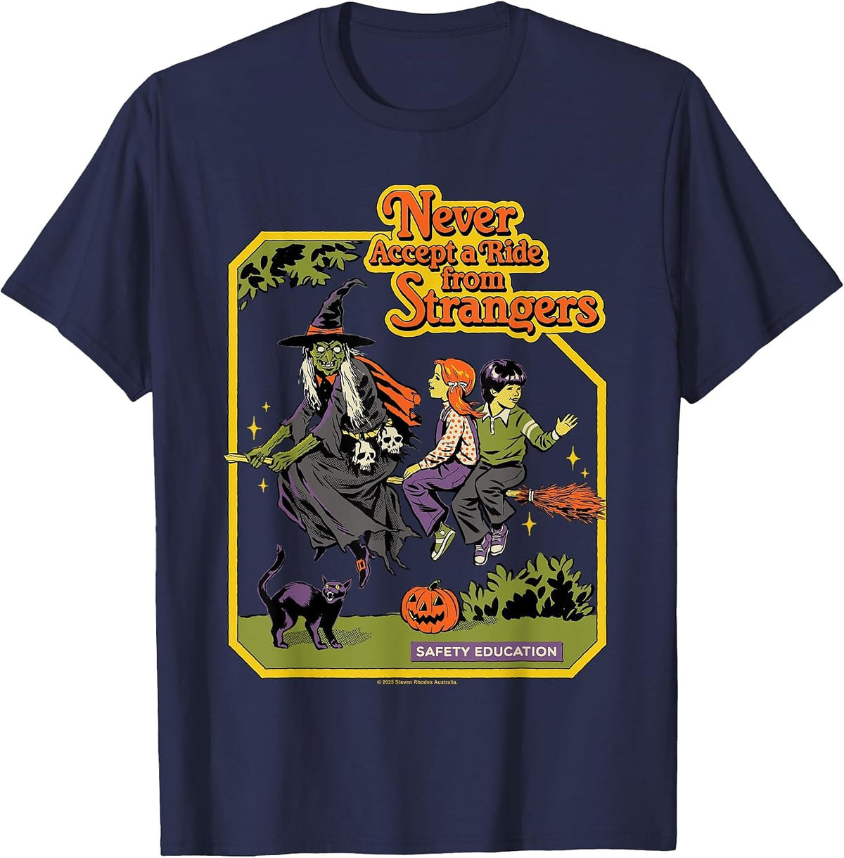 A Ride Witches Halloween Sarcastic Retro Funny Adult Humor T-Shirt - Navy Blue