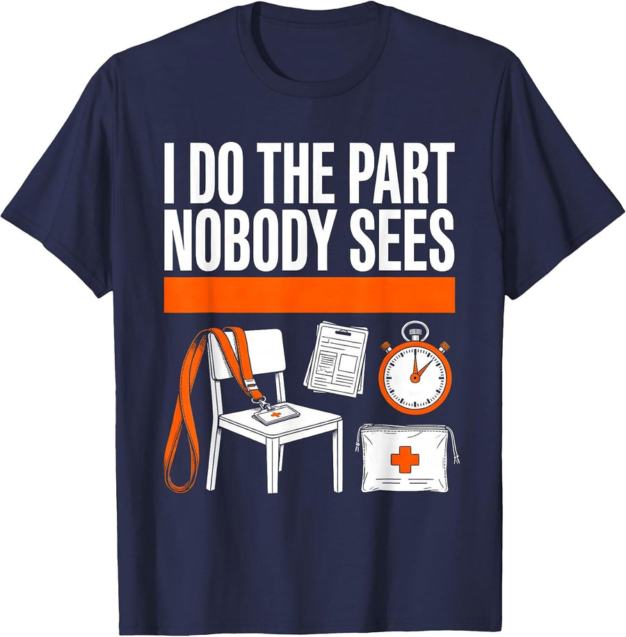 I Do The Part Nobody Sees Funny Paraprofessional T-Shirt - Navy Blue