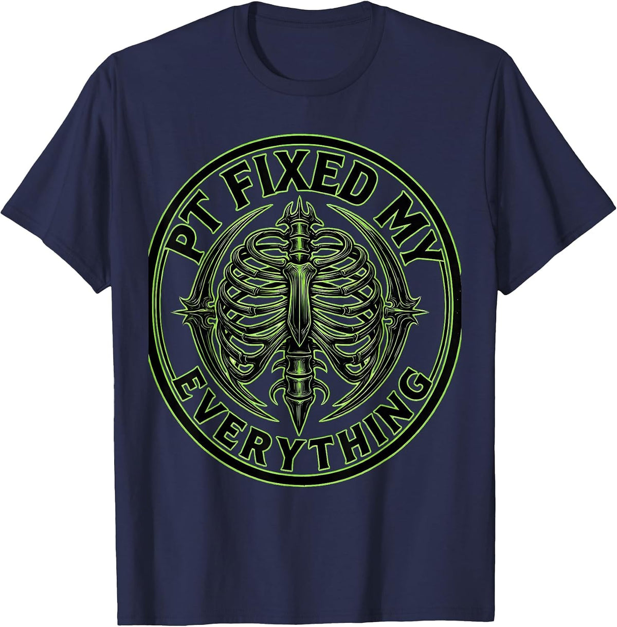 Men's PT Fixed My Everything Physical Therapy Design T-Shirt - Navy Blue
