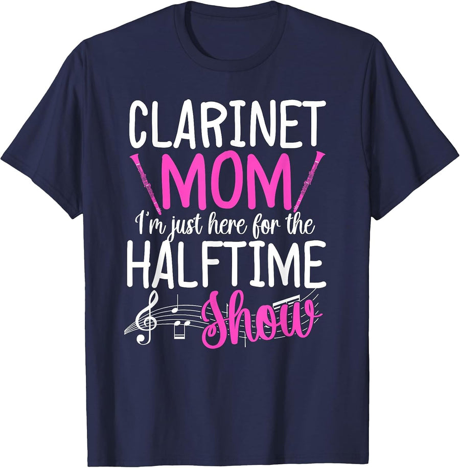 Clarinet Mom Clarinet Player Mom Funny Clarinetist Mother T-Shirt - Navy Blue