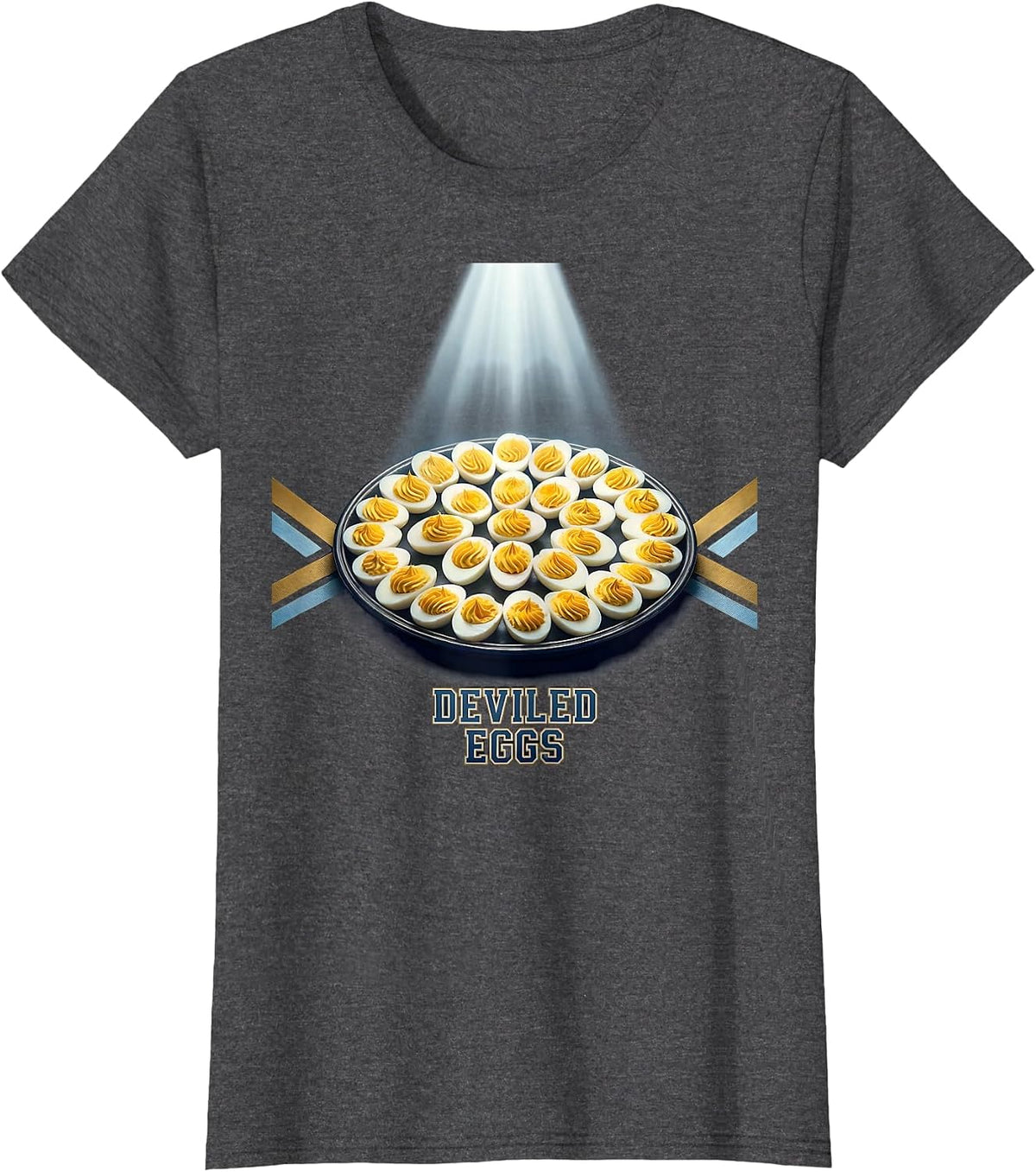 Women's Deviled Eggs Sports Bootleg 90's Rap Vintage Funny T-Shirt - Dark Heather Grey