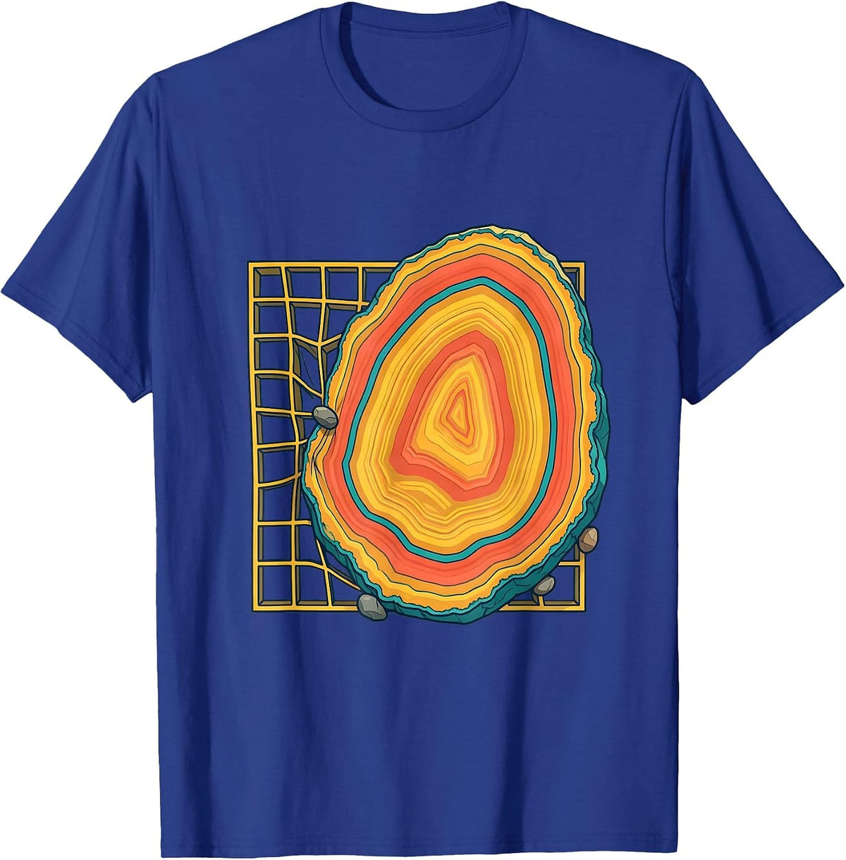 Men's Geode Specimen Grid Rock Collector Geology Humor T-Shirt - Royal Blue
