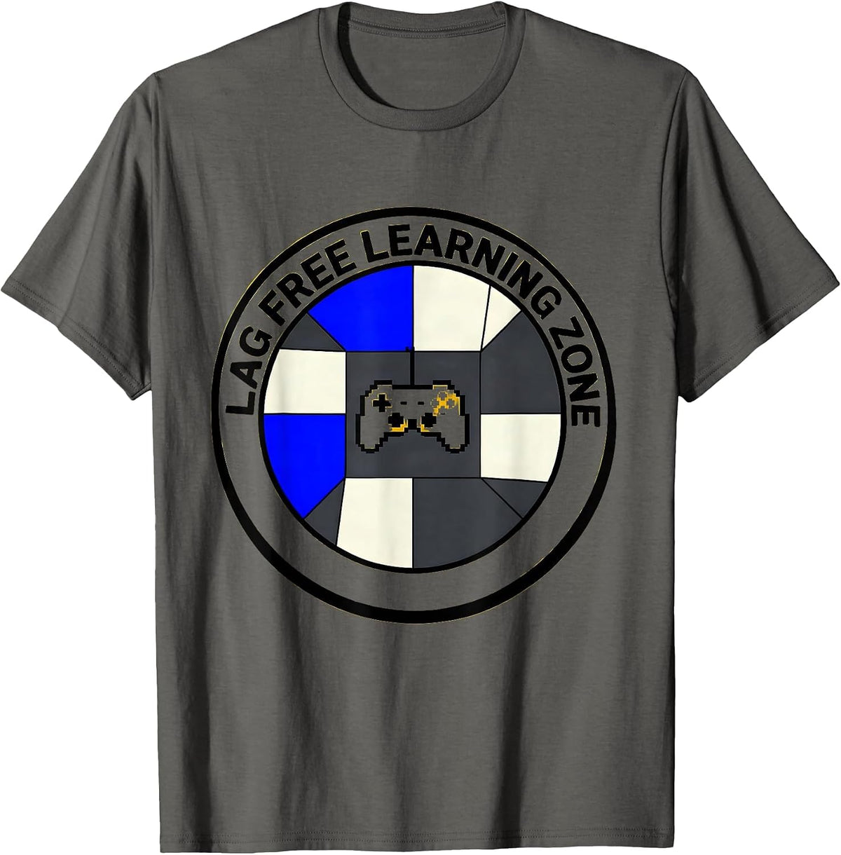 Lag Free Learning Zone Teacher Tech Gaming Design T-Shirt - Asphalt Grey