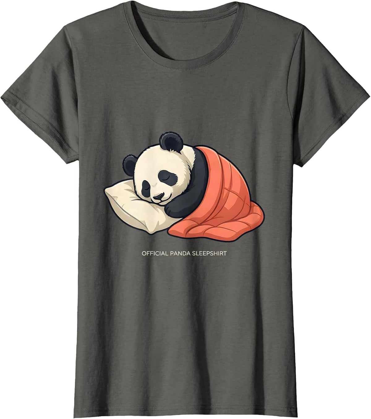 Women's Official Panda Sleepshirt Funny Animal Lover Cozy Novelty T-Shirt - Asphalt Grey