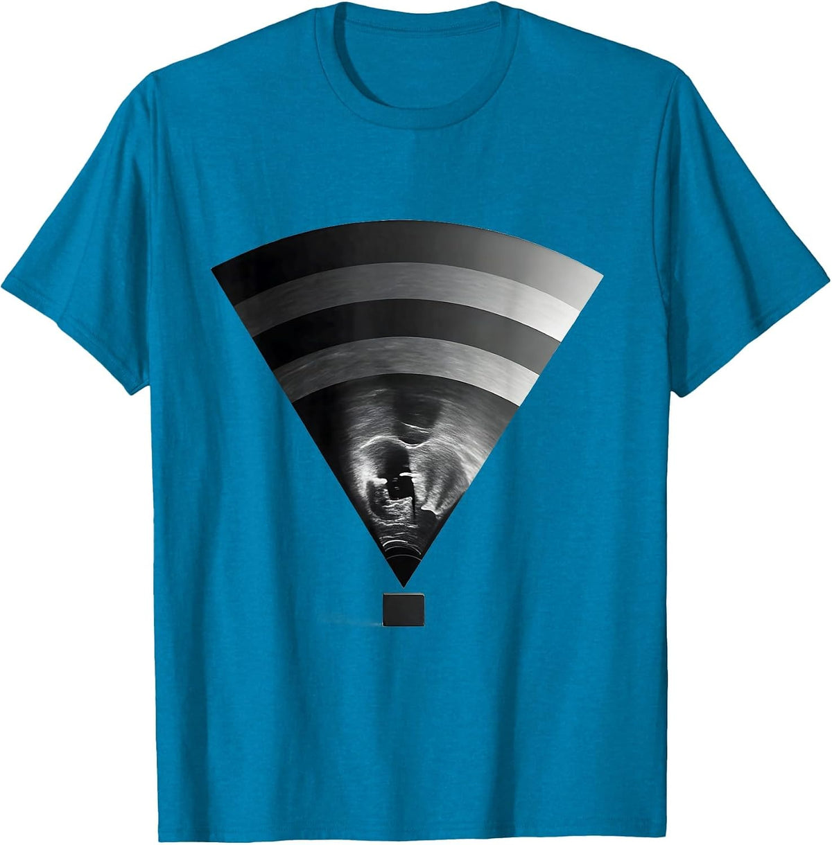 Sector Beam Wedge Monochromatic Sonographer Ultrasound Tech T-Shirt - Sapphire Blue