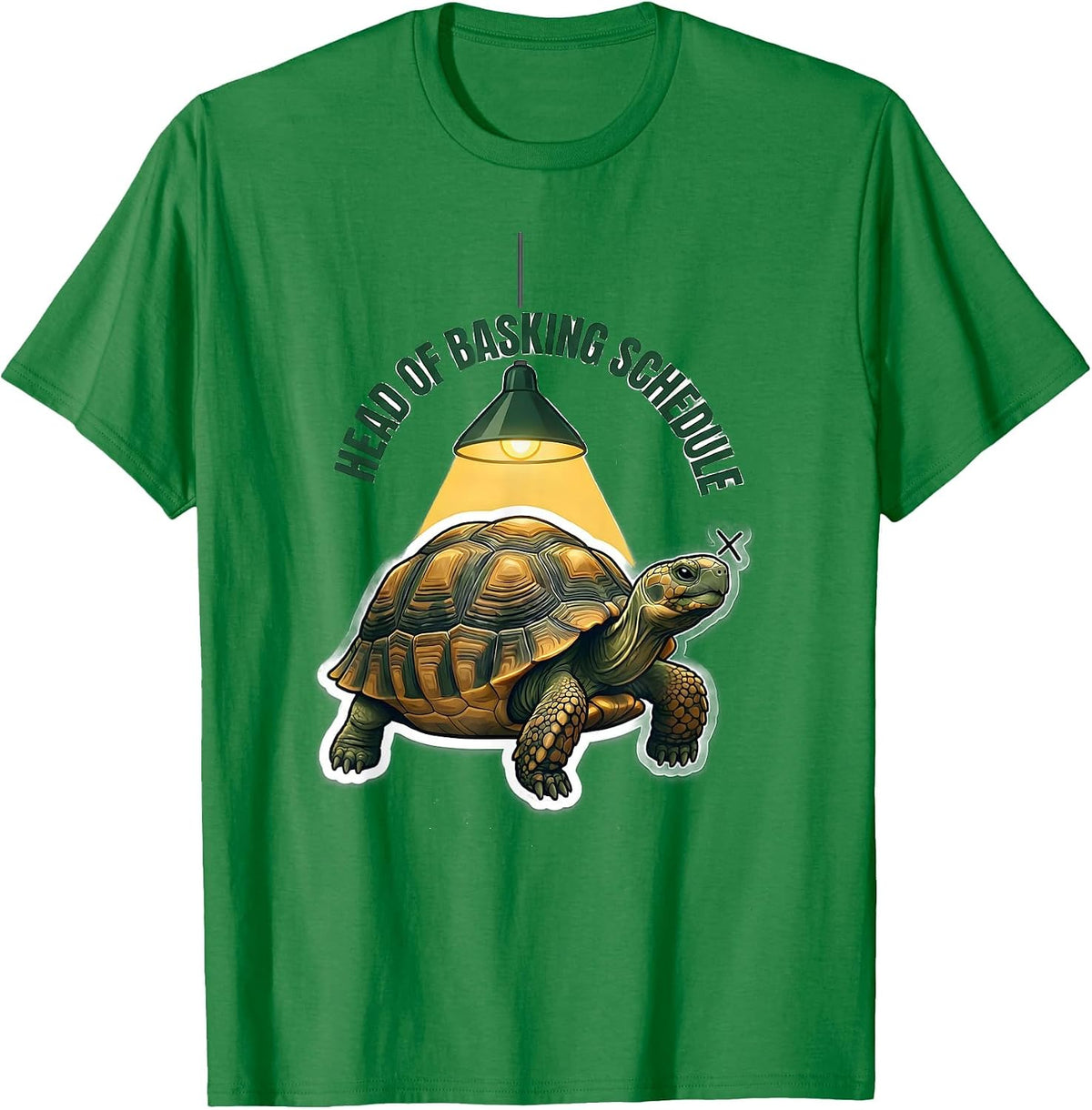 Men's Head Of Basking Schedule Funny Tortoise Lover Animal Humor T-Shirt - Kelly Green