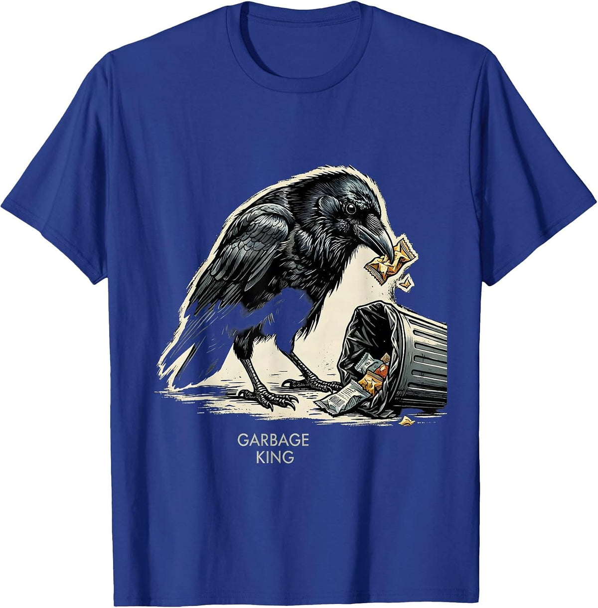 Crow Scavenger Vintage Funny Animal Meme Animal Lover T-Shirt - Royal Blue