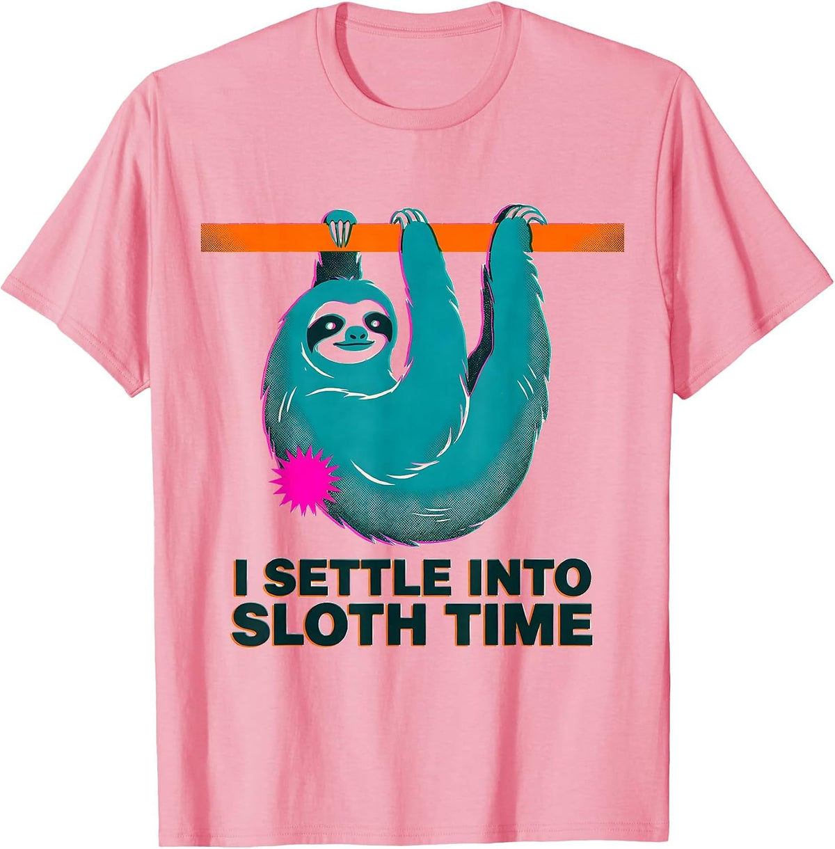 Men's I Settle Into Sloth Time Funny Sloth Lover Gift T-Shirt - Pink