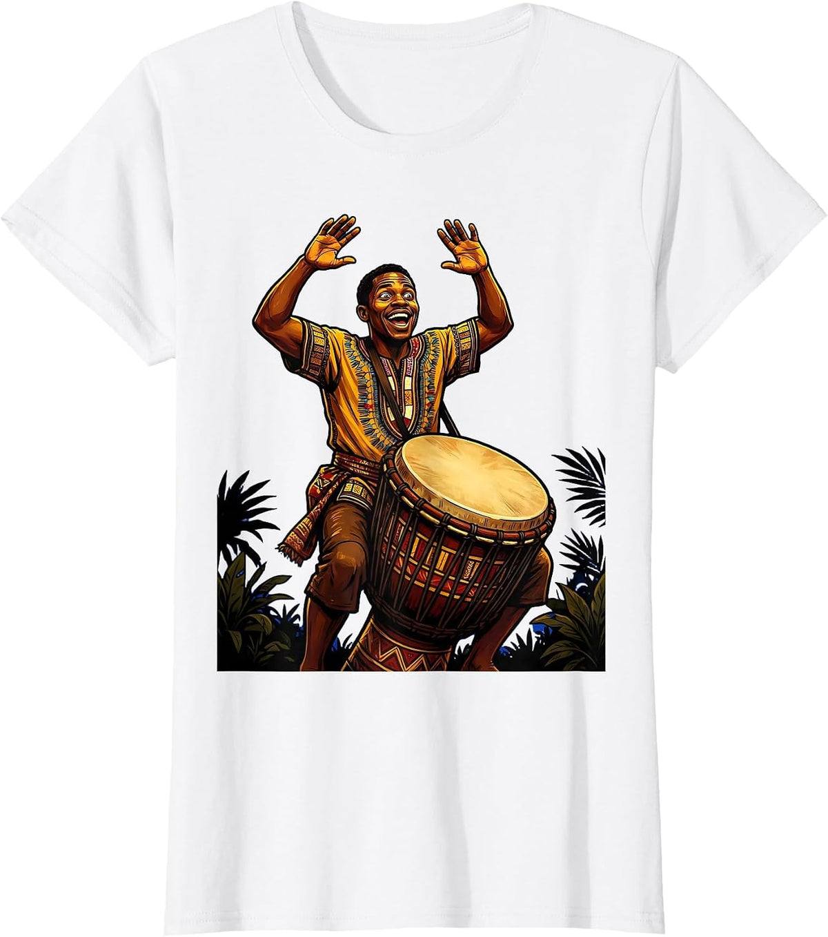 Women's Garifuna Drummer Honduras Cultural Art T-Shirt - White