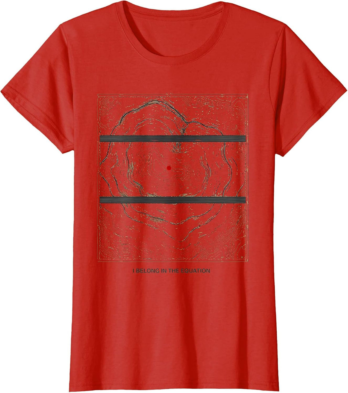 Women's I Belong In The Equation Funny Math Teacher Nerd Humor Gift T-Shirt - Red