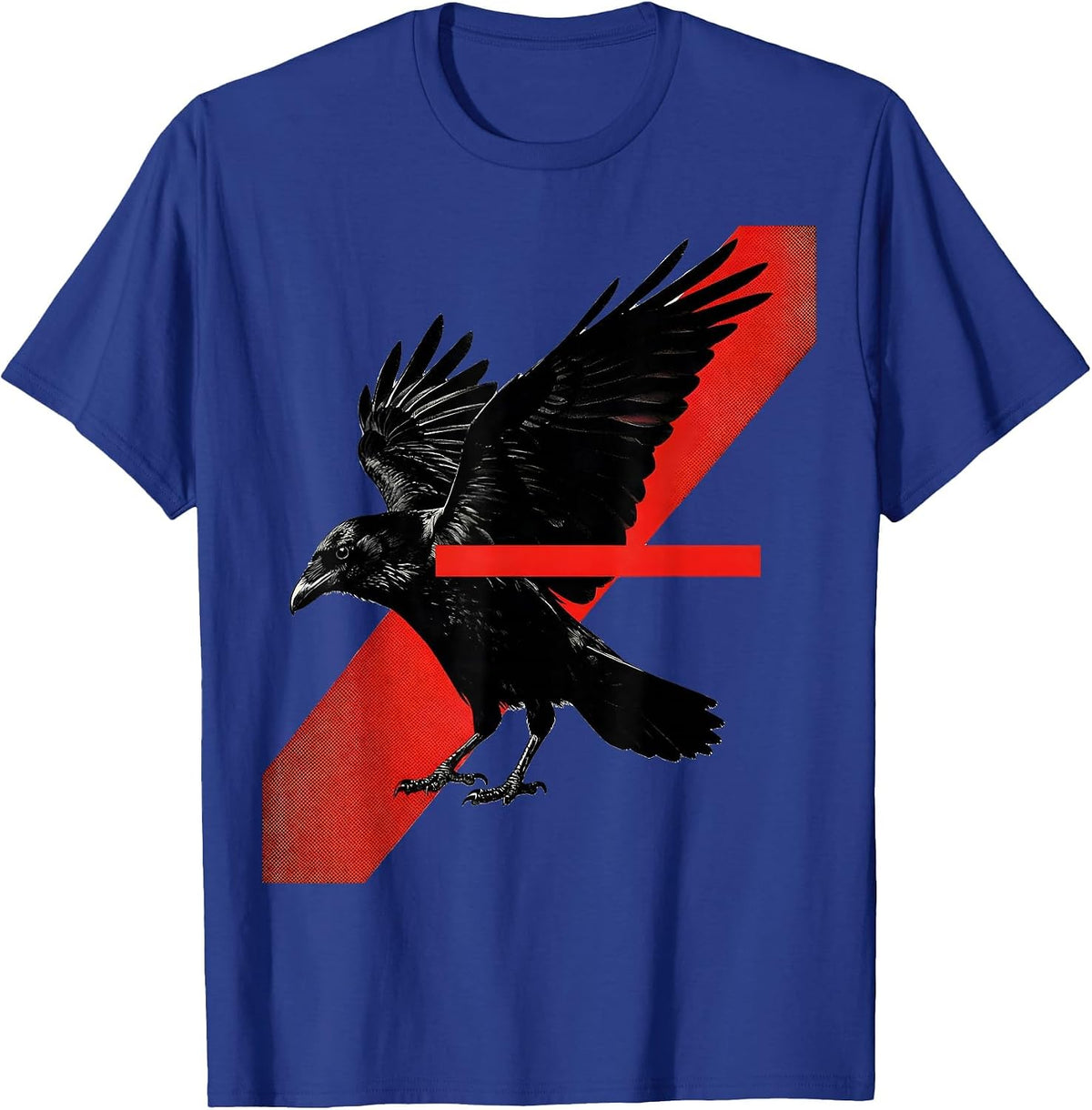 Men's Crow Silhouette Dark Humor Gothic Raven Bird Lover T-Shirt - Royal Blue