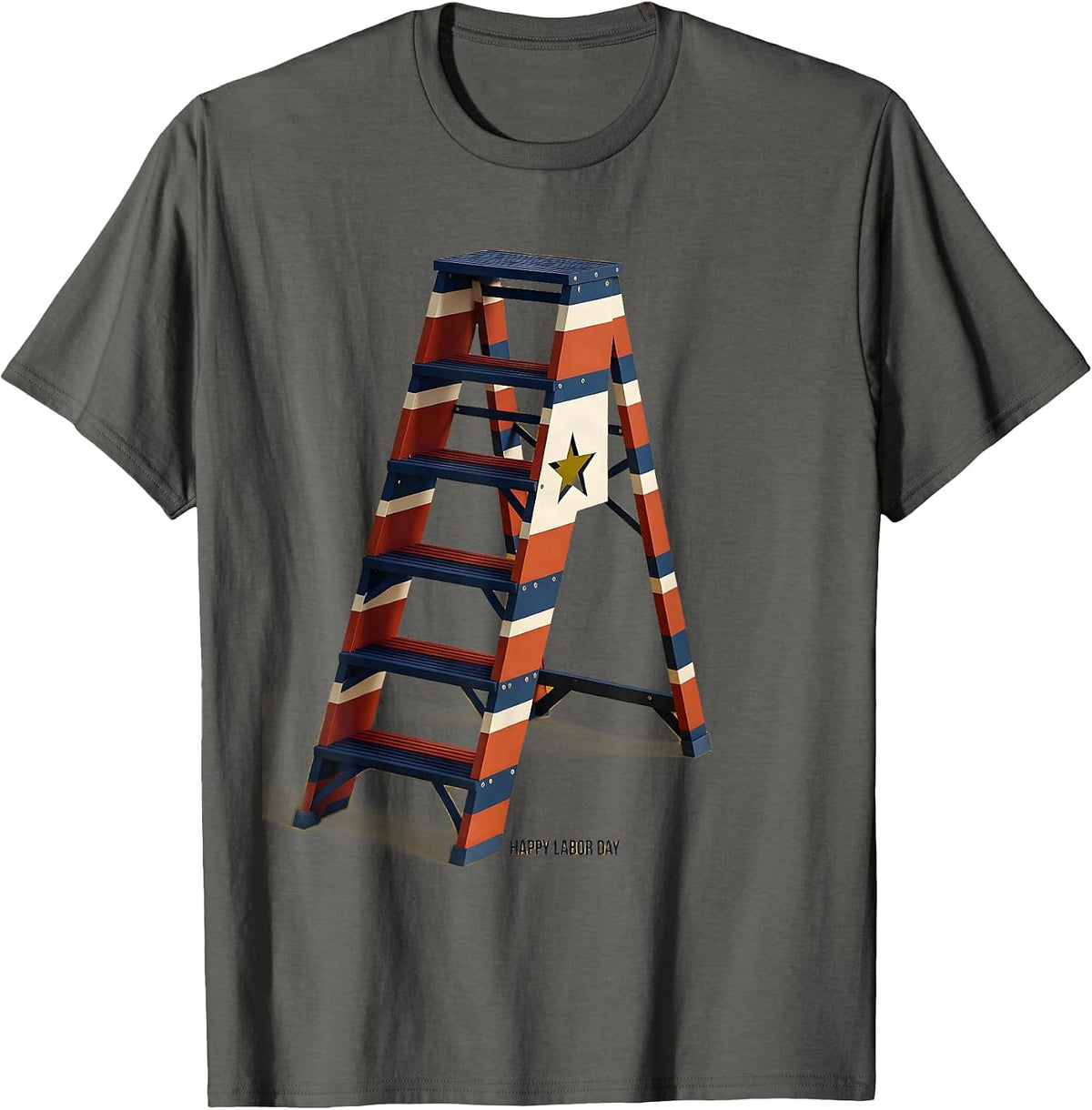Happy Labor Day Midcentury Modern Union Pride Patriotic T-Shirt - Asphalt Grey
