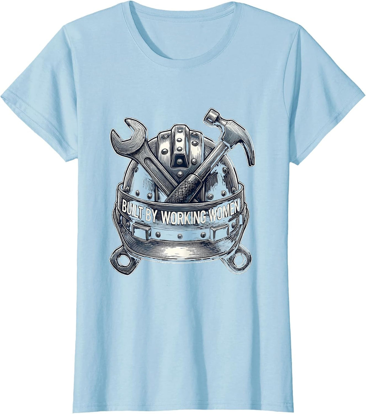 Built by Working Women Labor Day Graphic T-Shirt - Baby Blue