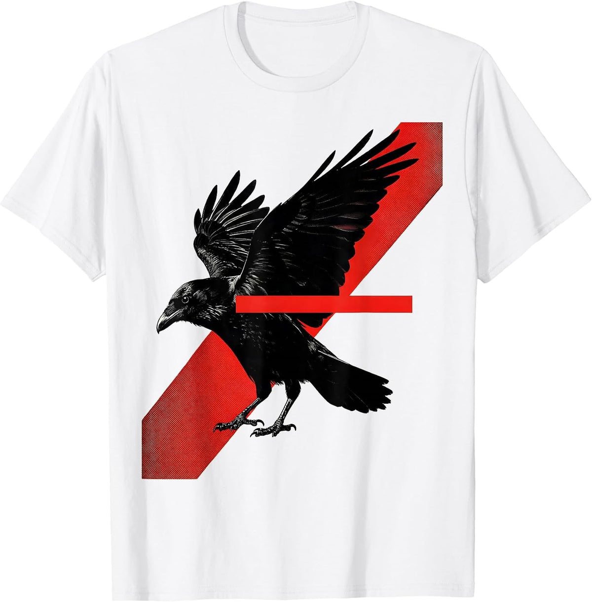 Men's Crow Silhouette Dark Humor Gothic Raven Bird Lover T-Shirt - White