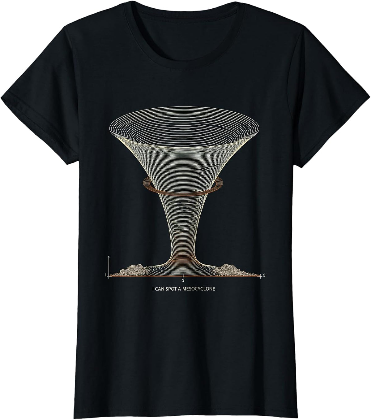 I Can Spot A Mesocyclone Funny Tornado Storm Chaser T-Shirt - Black