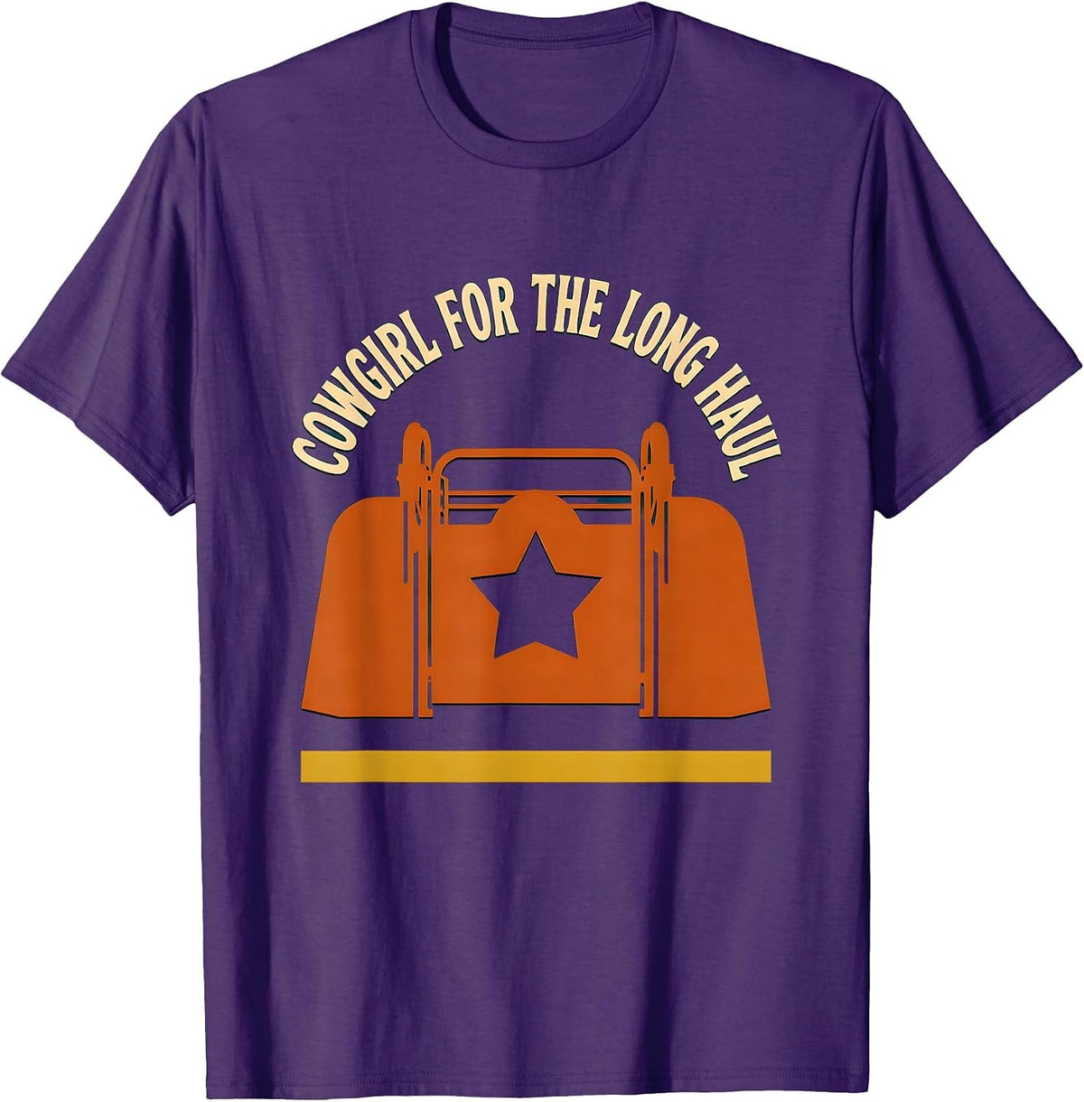 Men's Cowgirl For The Long Haul Western Cowgirl Rodeo Identity T-Shirt - Purple