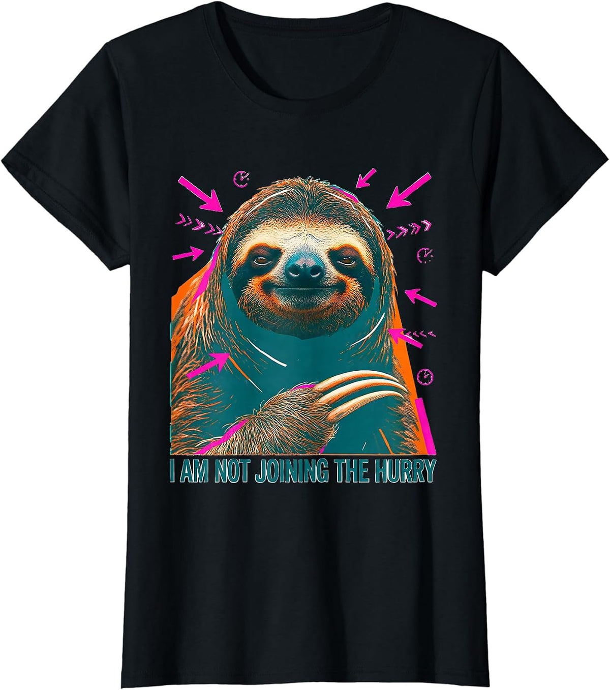 Women's I Am Not Joining The Hurry Funny Sloth Lover Gift T-Shirt - Black