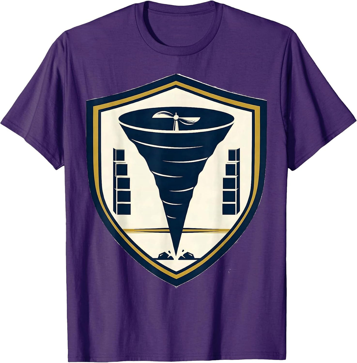 Sealed Tornado Storm Chaser Badge Meteorology Humor T-Shirt - Purple