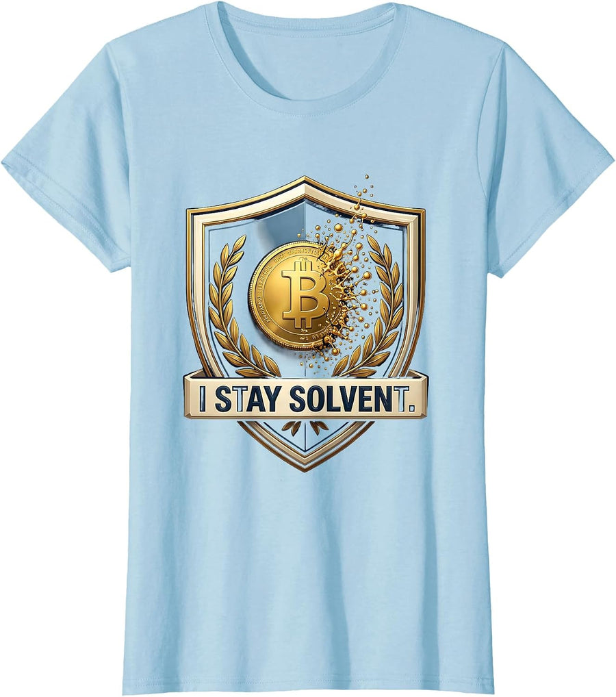 Women's I Stay Solvent Funny Chemistry Pun Science Teacher Student T-Shirt - Baby Blue