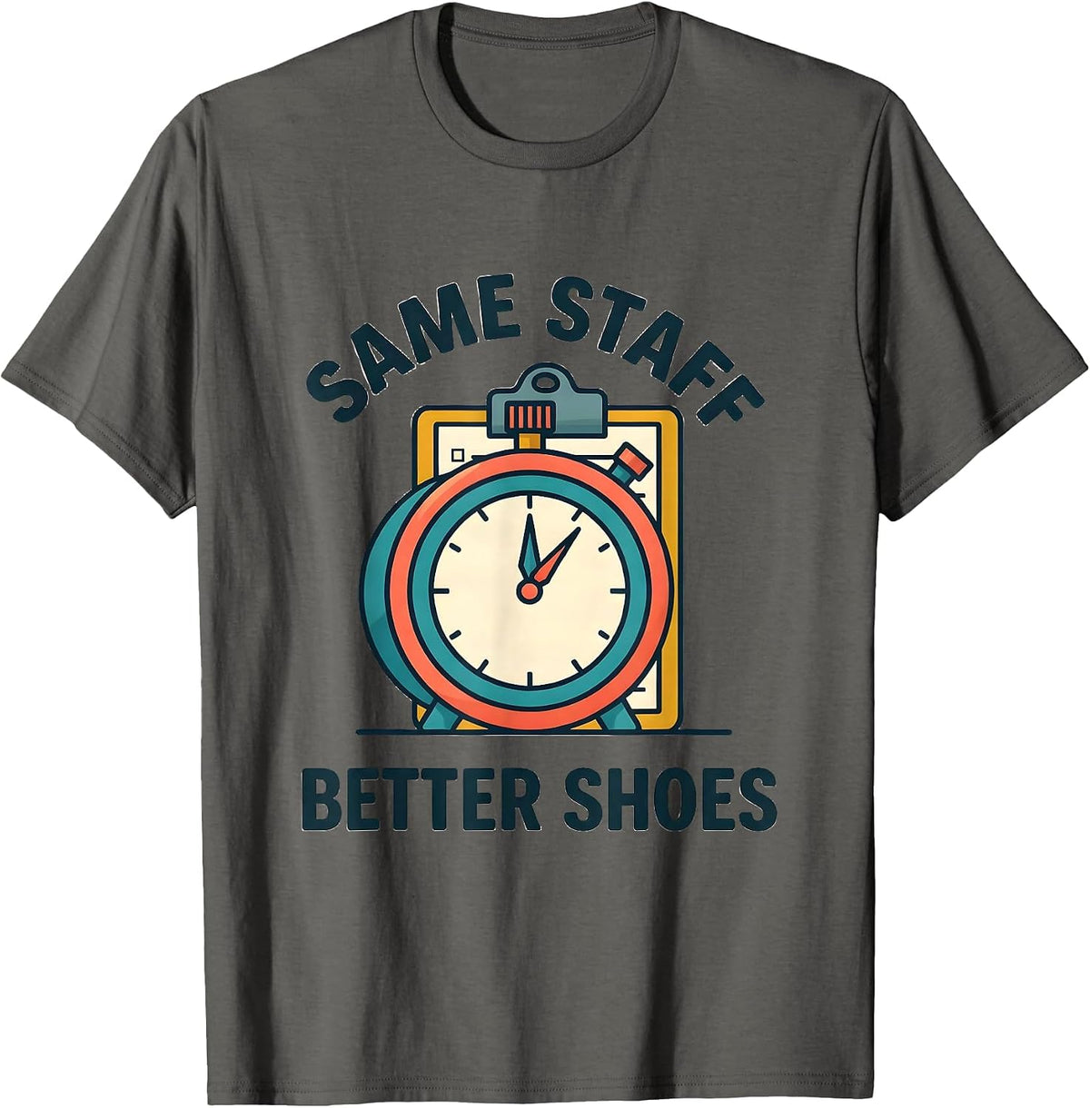 Men's Same Staff Better Shoes Funny PE Teacher Physical Education T-Shirt - Asphalt Grey