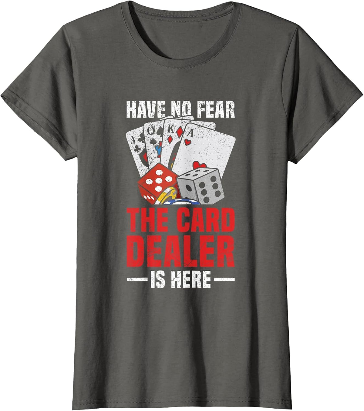 Black Jack Casino Dealer Design for a Casino Dealer T-Shirt - Asphalt Grey