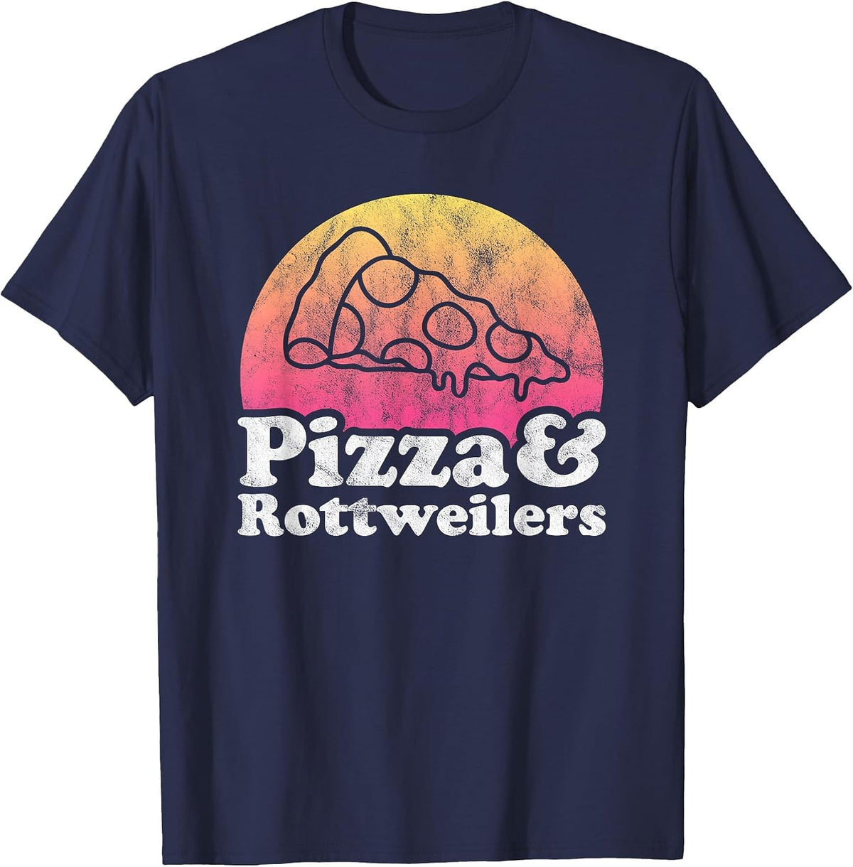 Pizza and Rottweilers or Rottweiler T-Shirt - Navy Blue