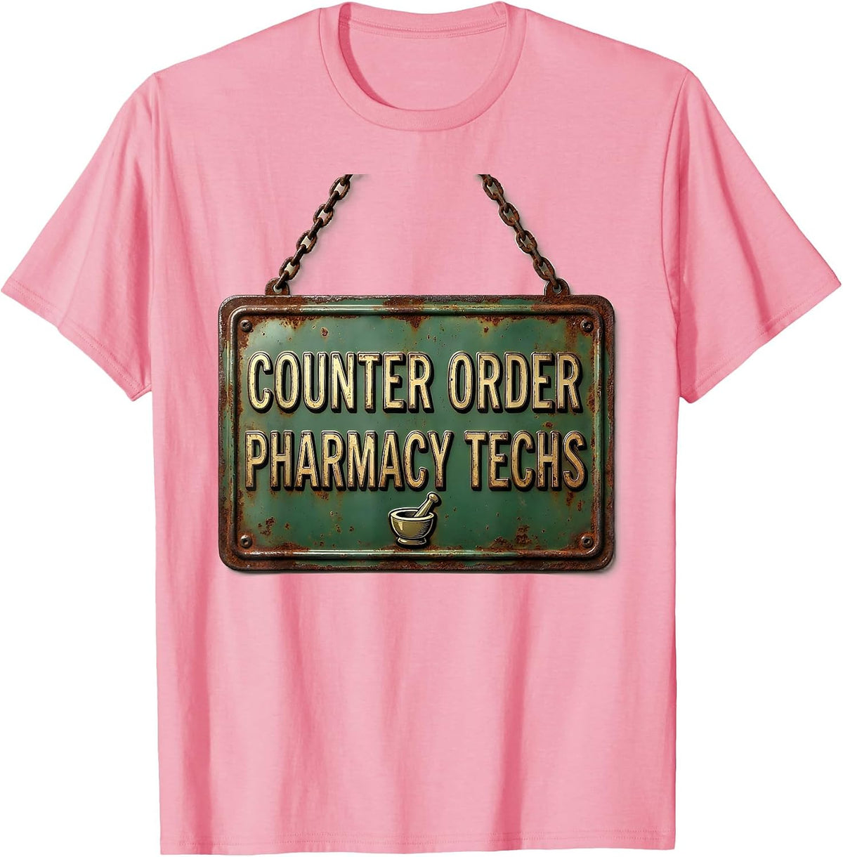 Men's Counter Order Pharmacy Techs Vintage Pharmacy Technician T-Shirt - Pink