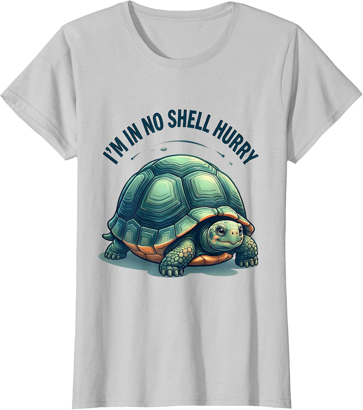 I’m In No Shell Hurry Cute Kawaii Tortoise Lover Humor T-Shirt - Silver Grey