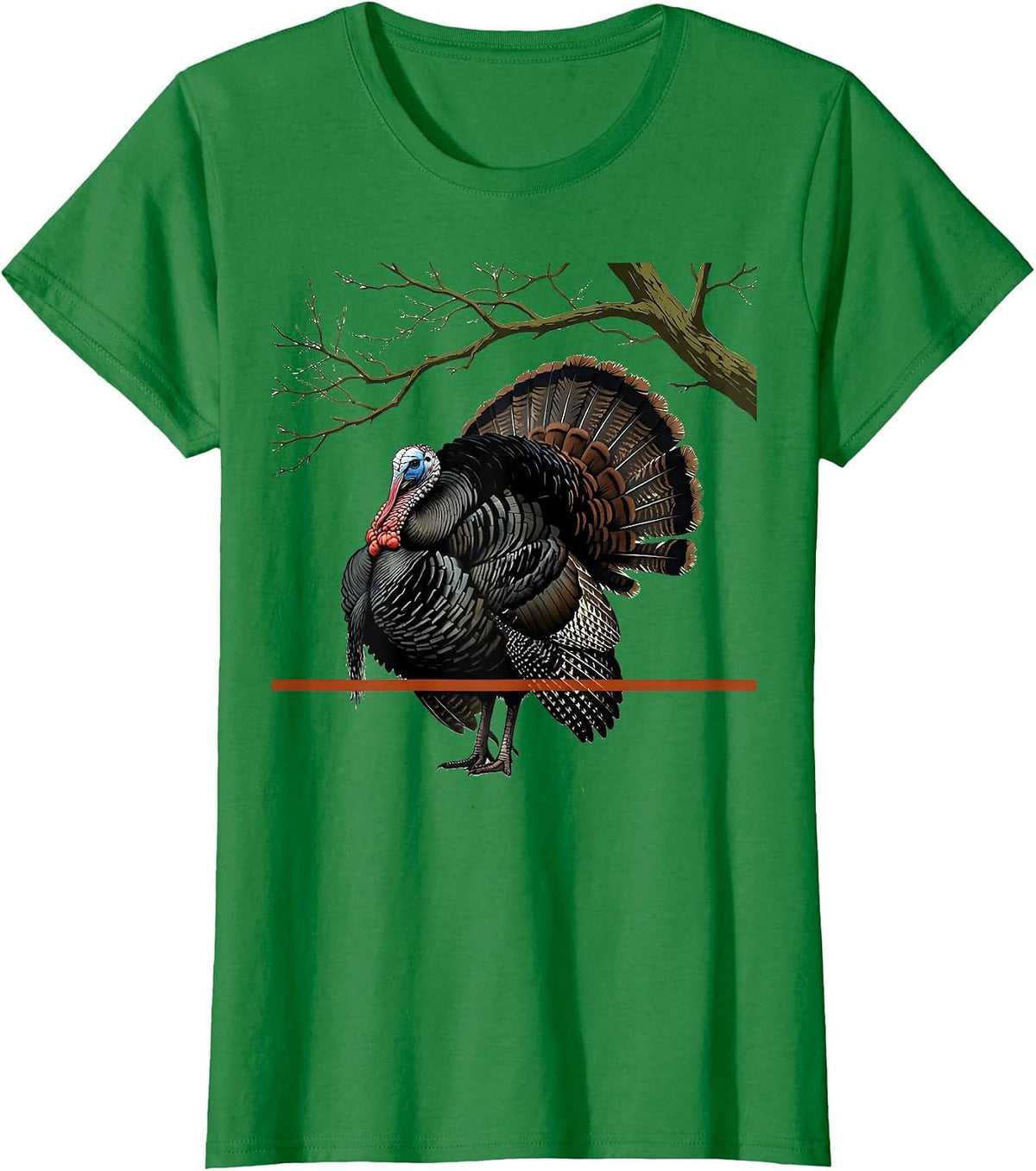 Women's Wild Turkey Strut Editorial Hunter Humor Spring T-Shirt - Kelly Green