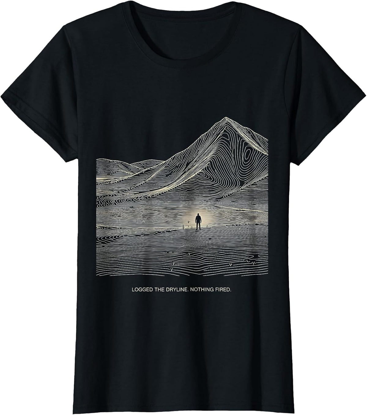 Logged The Dryline Nothing Fired Storm Chaser Meteorology T-Shirt - Black