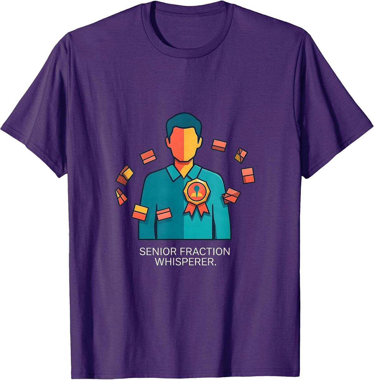 Men's Senior Fraction Whisperer Funny Math Teacher Gift Humor T-Shirt - Purple