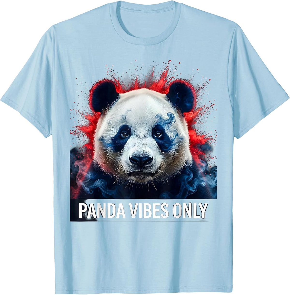 Men's Panda Vibes Only Chill Panda Design T-Shirt - Baby Blue