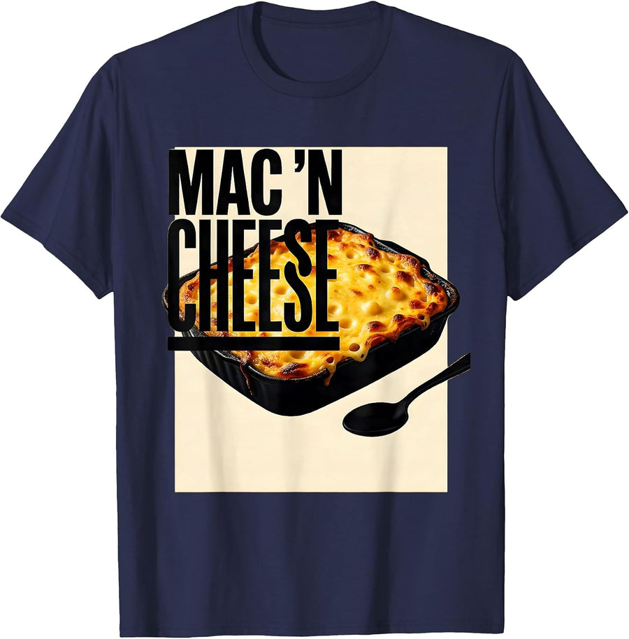 Mac 'N Cheese Bootleg 90's Rap Rock Funny Thanksgiving T-Shirt - Navy Blue