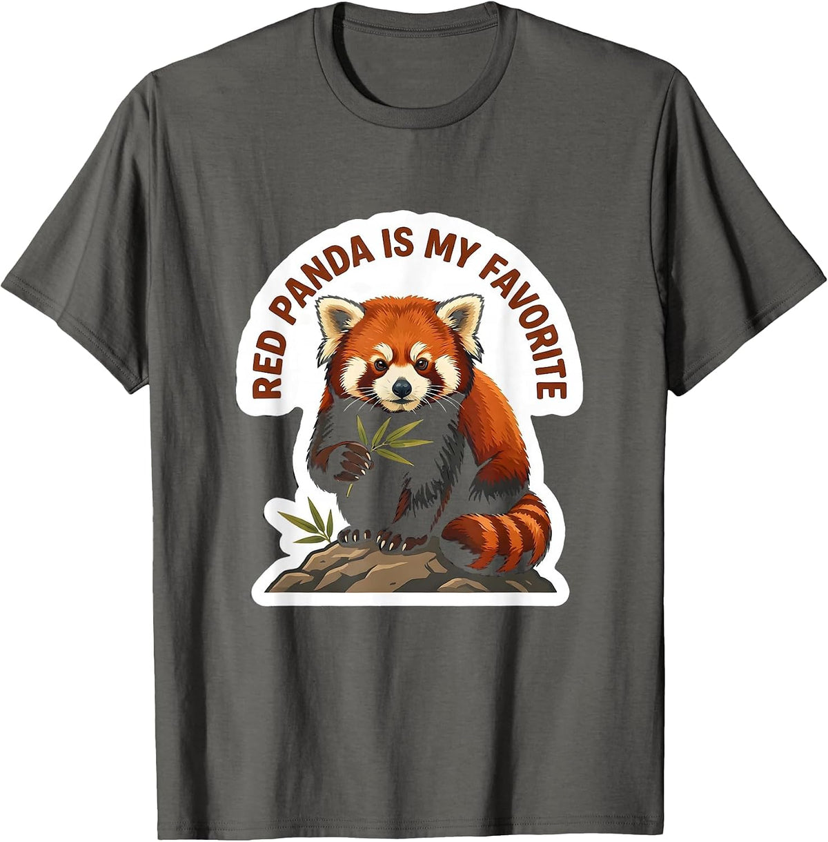 Men's Red Panda Is My Favorite Funny Cute Animal Lover Gift T-Shirt - Asphalt Grey