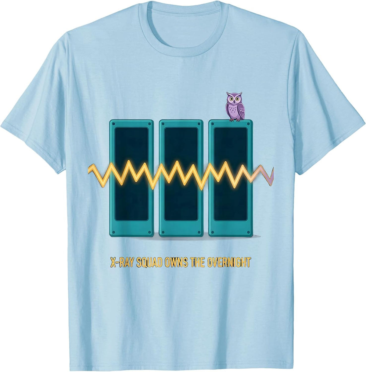 Men's X-Ray Squad Owns The Overnight Radiology Tech Halloween T-Shirt - Baby Blue