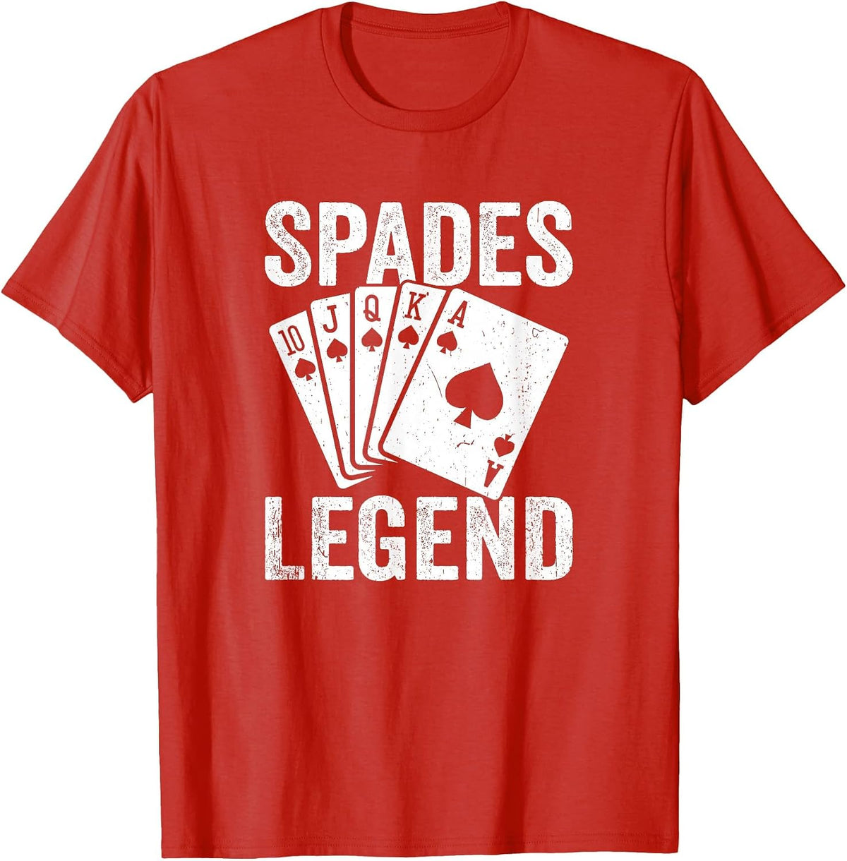 Spades Legend Fun Spade Card Game T-Shirt - Red