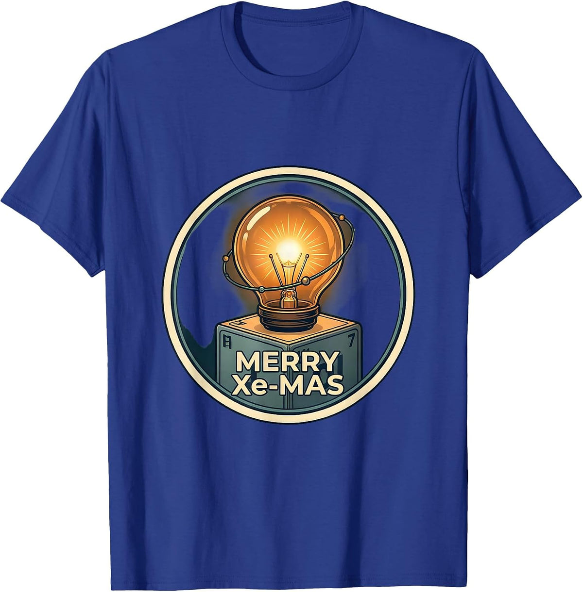 Men's Merry Xe-mas Funny Periodic Table Chemistry Nerd Humor T-Shirt - Royal Blue