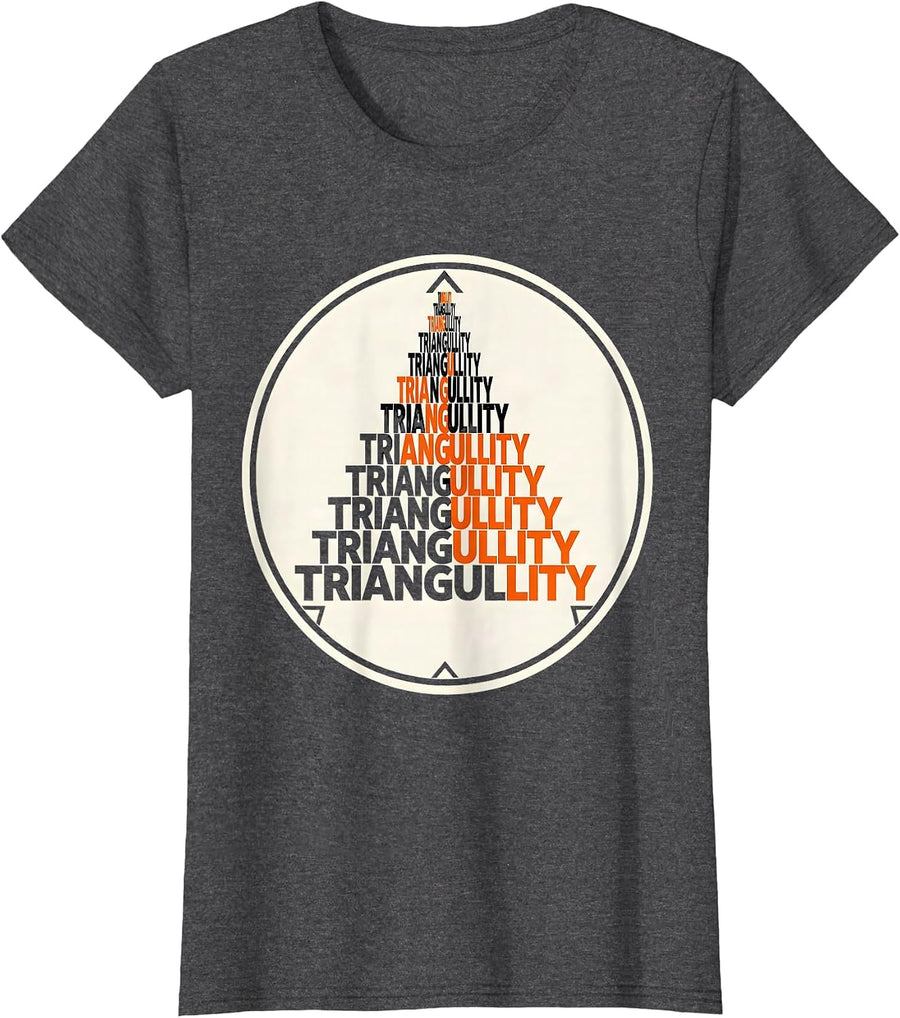 Women's Triangullity Funny Geometry Bird Pun Math Teacher T-Shirt - Dark Heather Grey