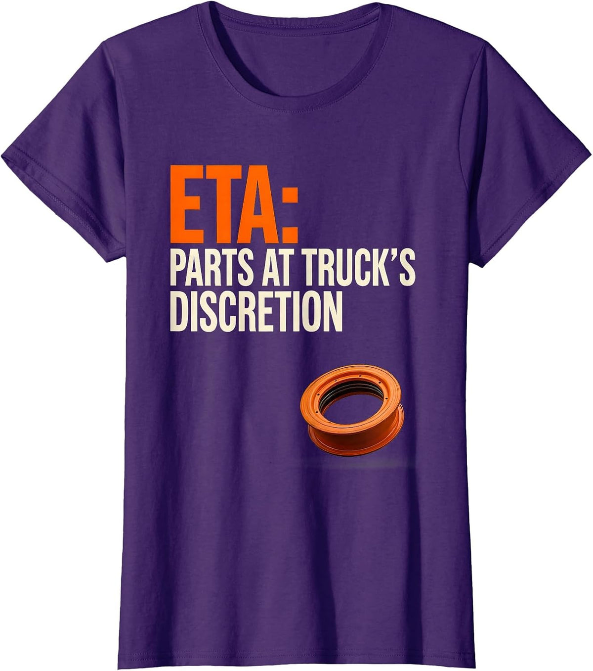 Women's ETA PARTS AT TRUCK'S DISCRETION Funny Mechanic Skeleton Auto T-Shirt - Purple