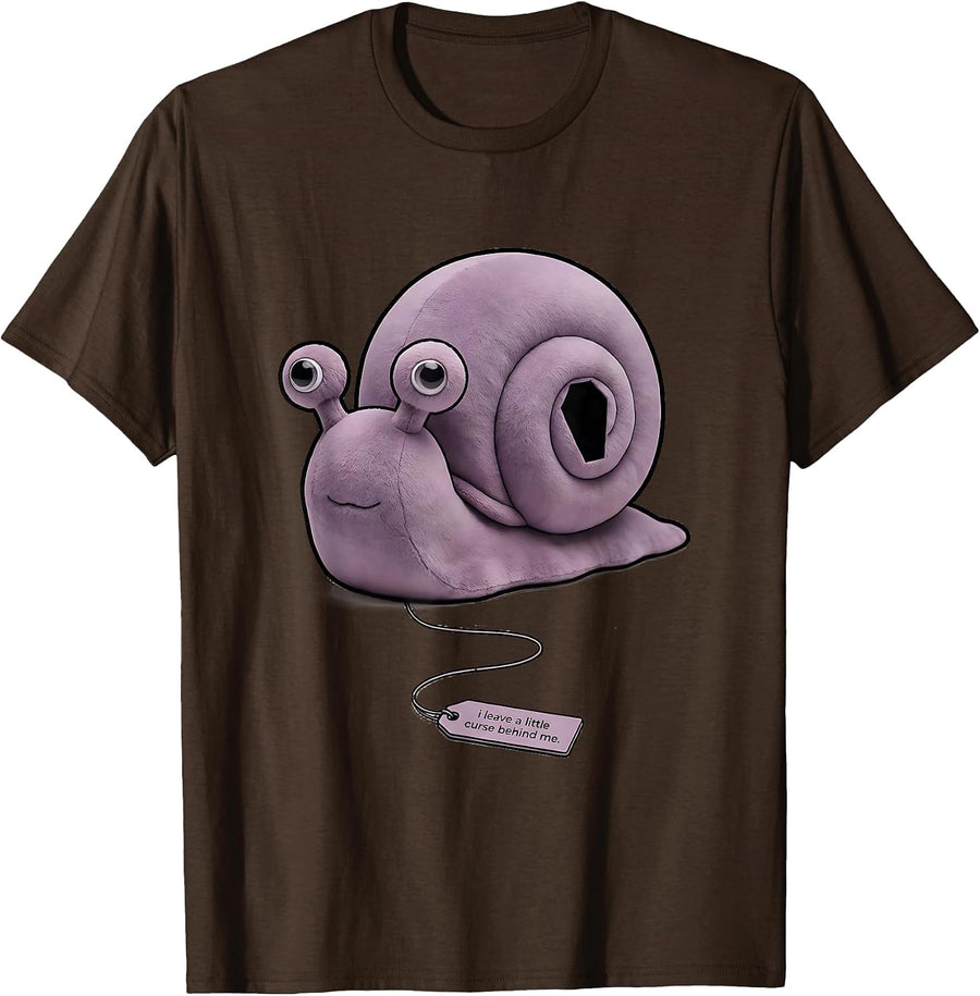 i leave a little curse behind me Pastel Goth Kawaii Creepy T-Shirt - Brown