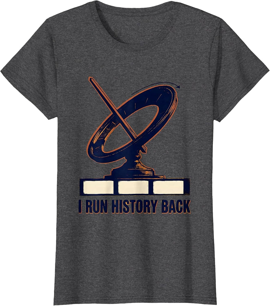 Women's I Run History Back Funny History Teacher Back To School T-Shirt - Dark Heather Grey