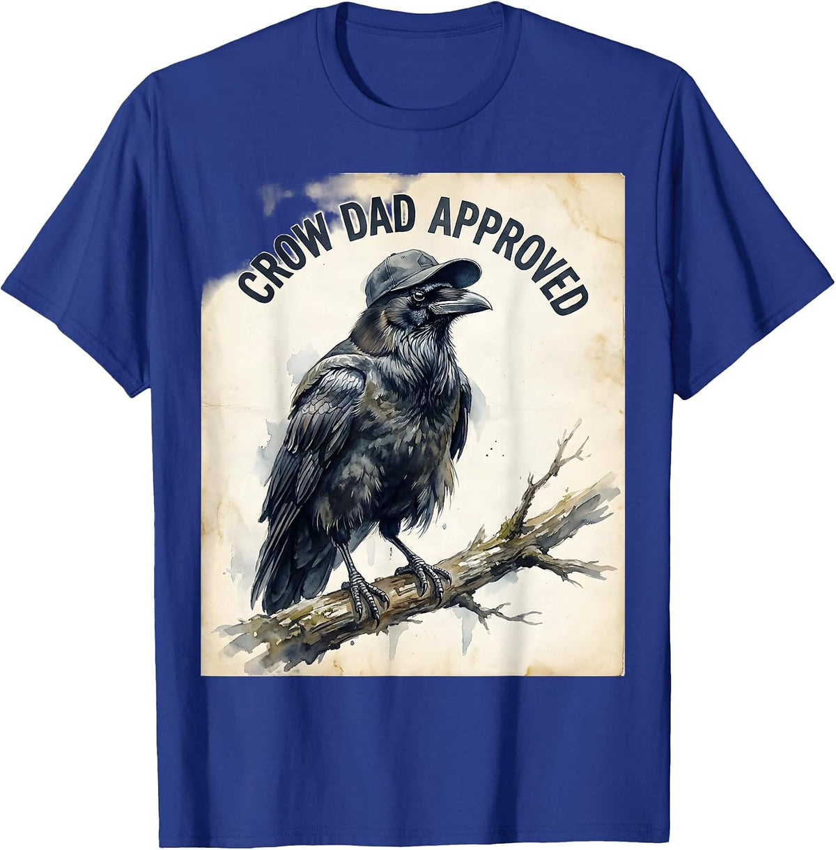 Men's Crow Dad Approved Funny Bird Lover Design T-Shirt - Royal Blue
