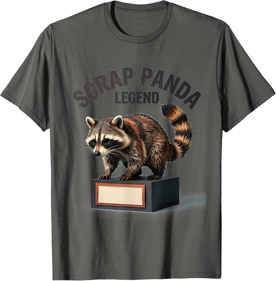 Scrap Panda Legend Funny Jimothy Raccoon Viral Meme Trash T-Shirt - Asphalt Grey