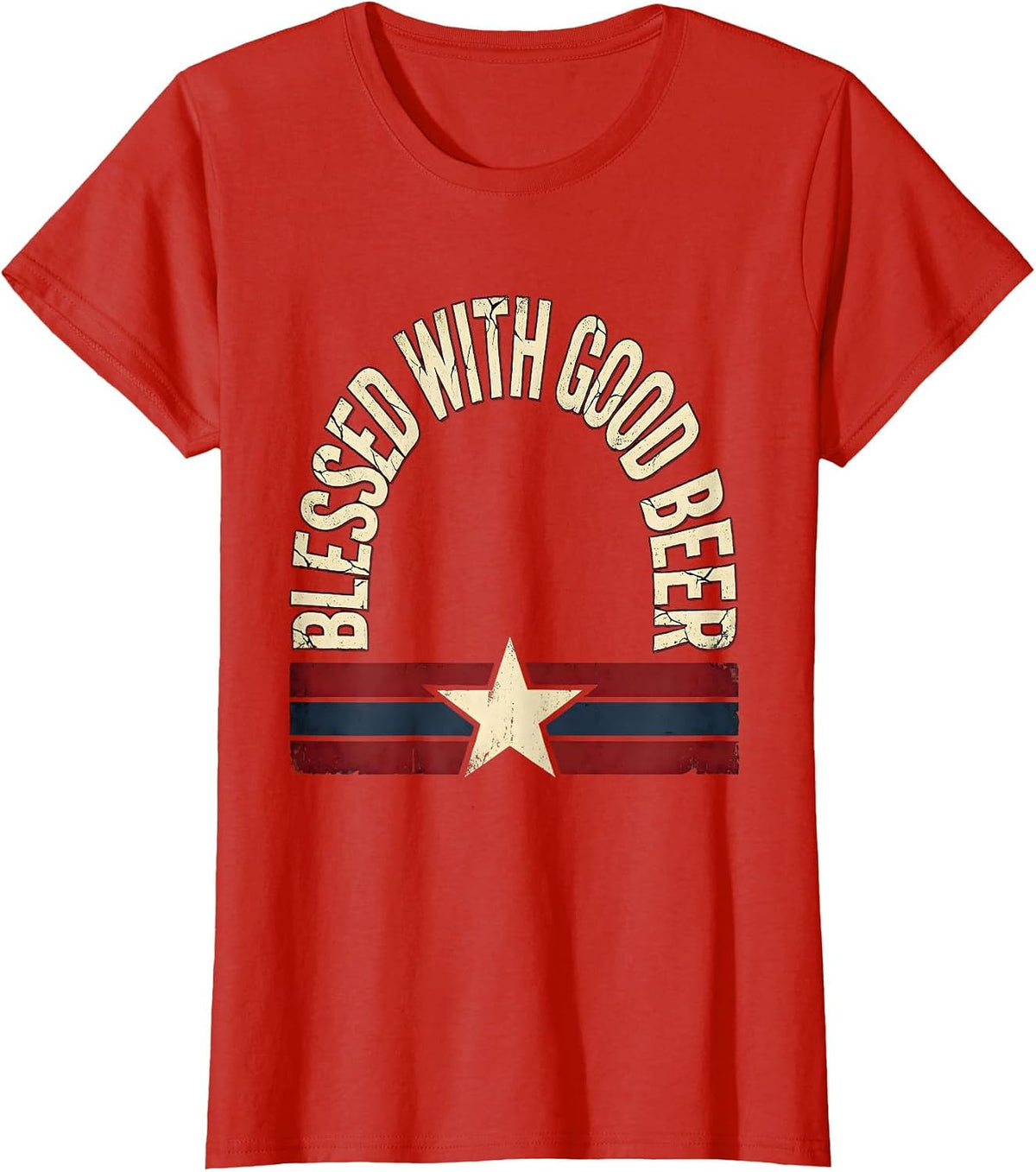 Blessed With Good Beer Craft Beer Lover Design T-Shirt - Red
