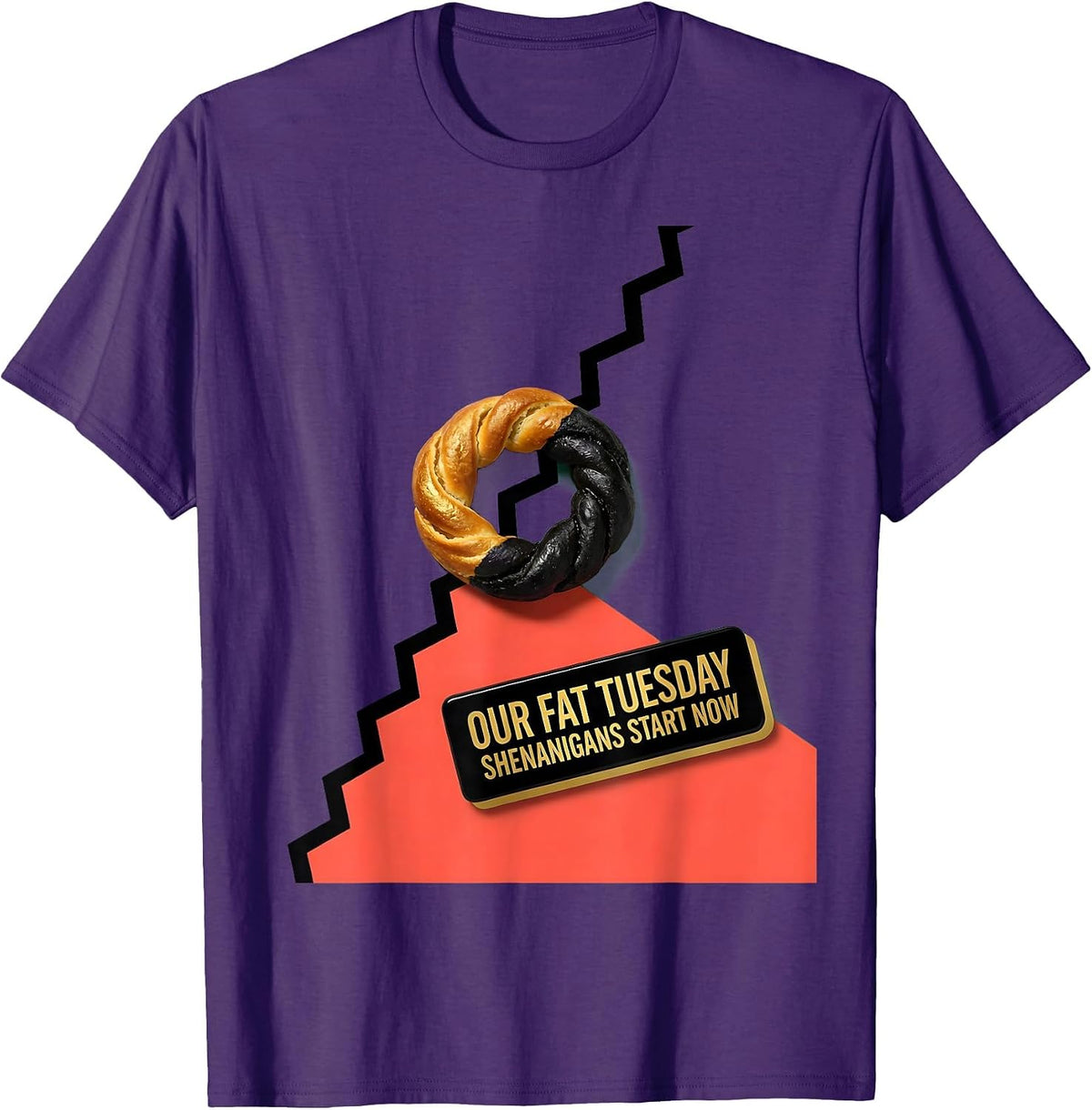 Men's Our Fat Tuesday Shenanigans Start Now Mardi Gras Carnival T-Shirt - Purple