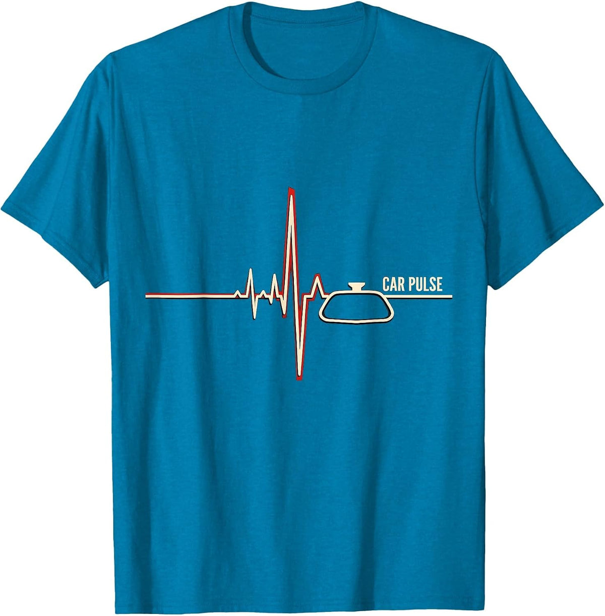 Car Pulse Stencil Graphic Auto Enthusiast Car Guy T-Shirt - Sapphire Blue