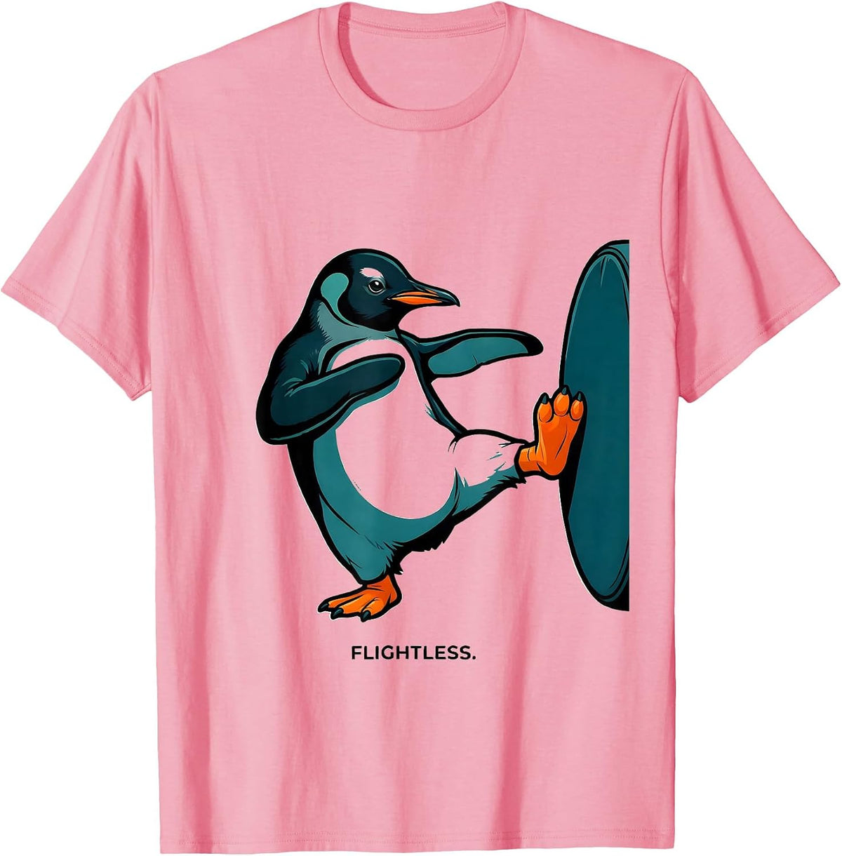 Men's Flight Was Never An Option Tactical Penguin Funny Bird Meme T-Shirt - Pink