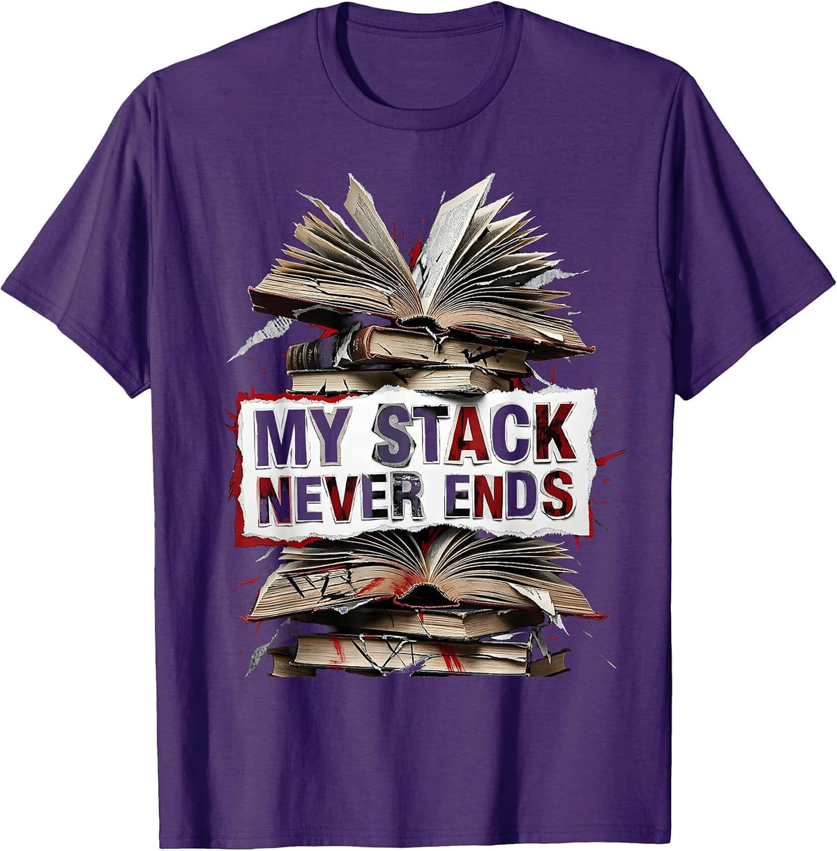 My Stack Never Ends Programmer Humor Design T-Shirt - Purple