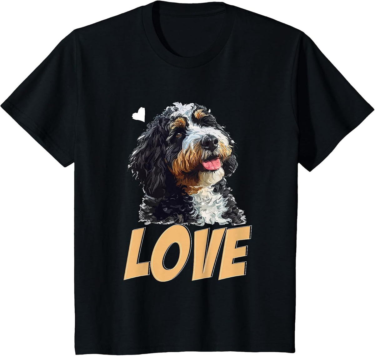 Bernedoodle Dog Breed Pet Love T-Shirt - Black