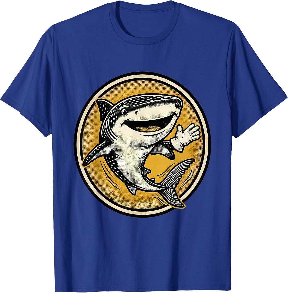 Whale Shark Retro Cartoon Ocean Animal Lover Gift T-Shirt - Royal Blue